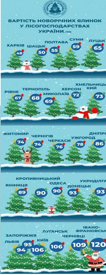 Цена на новогоднюю елку в Харькове и в Украине
