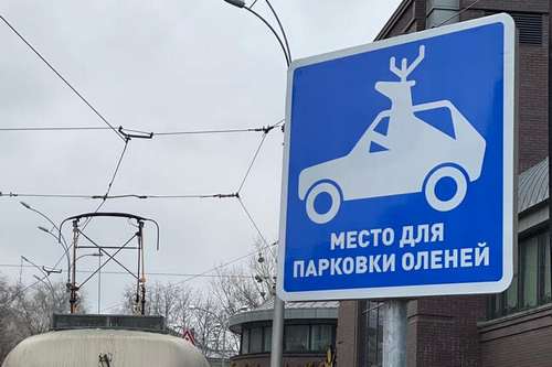 «Первый официальный олень». В Харькове водитель припарковался возле необычного знака (фото)
