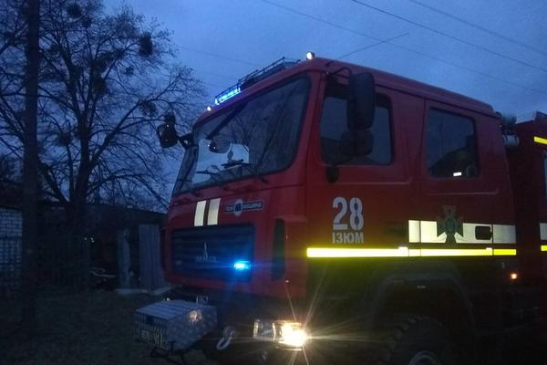 На Харьковщине дотла сгорела хозпостройка с дровами (фото)