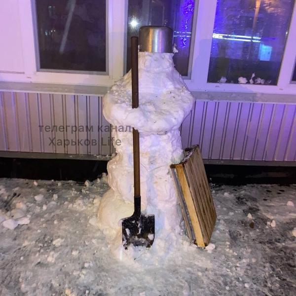 От частей тела до традиционных снеговиков. Первый снег в Харькове подтолкнул жителей к творчеству (фото)