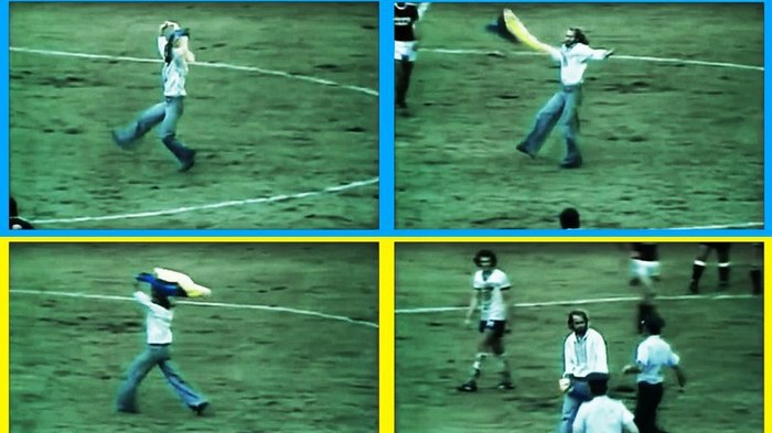 27 липня 1976 року, під час футбольного матчу в Монреалі між збірними НДР і СРСР на поле у вишиванці та з прапором України в руках вибіг уболівальник Данило Мигаль та станцював гопак. 